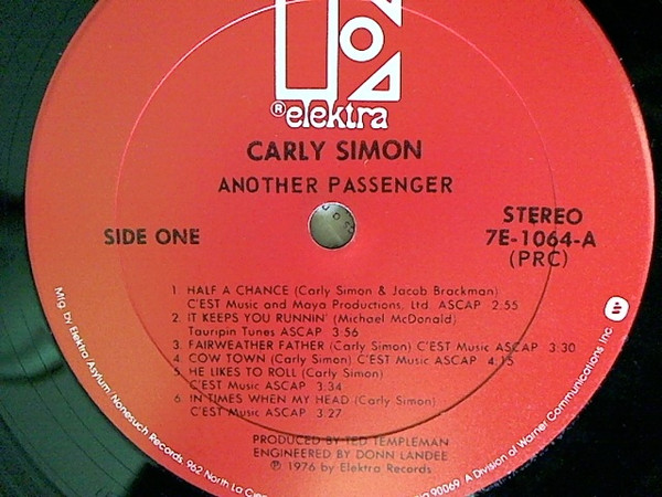 Carly Simon - Another Passenger | Elektra (7E-1064) - 3