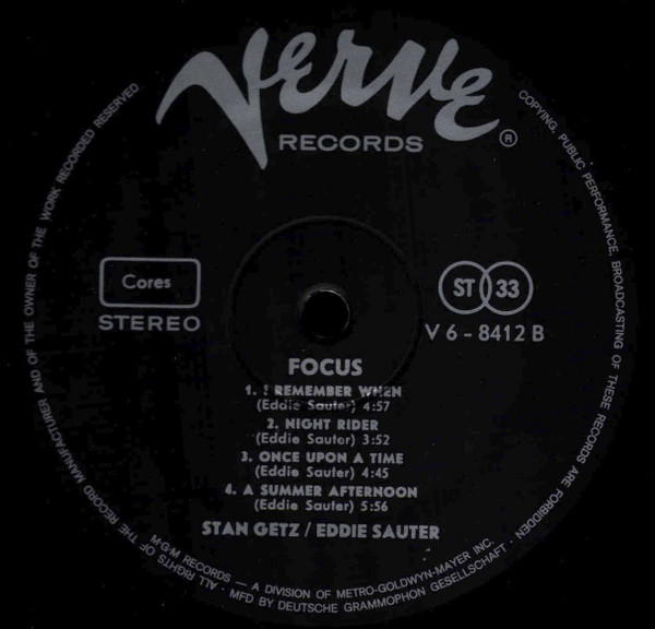 Stan Getz / Eddie Sauter - Focus [Vinyl] | Verve Records (V6-8412) - 4
