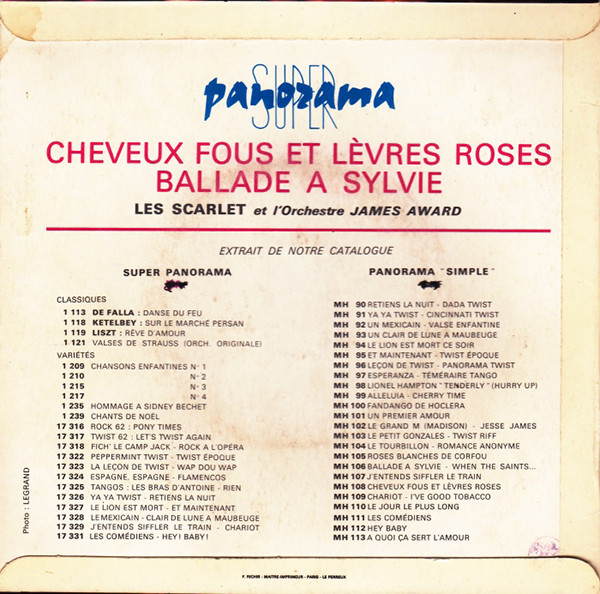 Les Scarlet Et James Award Et Son Orchestre - Cheveux Fous Et Levres Roses | Panorama (17.330) - 4