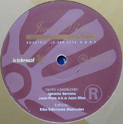 Juan Diaz - Mediterraneo (Remix 2004) | Kidesol Records (KDS 079 IC) - main