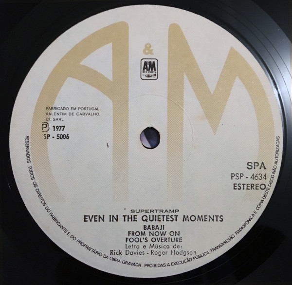 Supertramp - Even In The Quietest Moments... | A&M Records (2PSP-4634) - 4