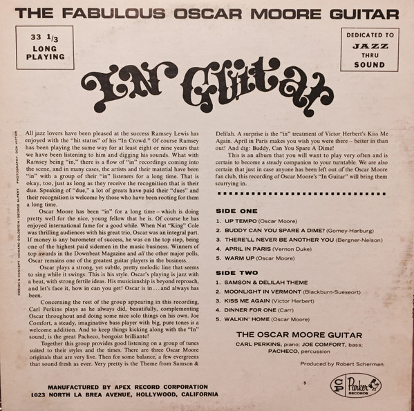 Oscar Moore - In Guitar | Charlie Parker Records (PLP 830S) - 2 Oscar Moore - In Guitar | Charlie Parker Records (PLP 830S) - 2