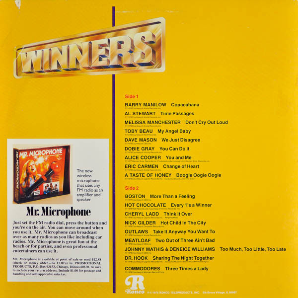 Various - Winners [Vinyl] | Ronco (R 2270) - 2
