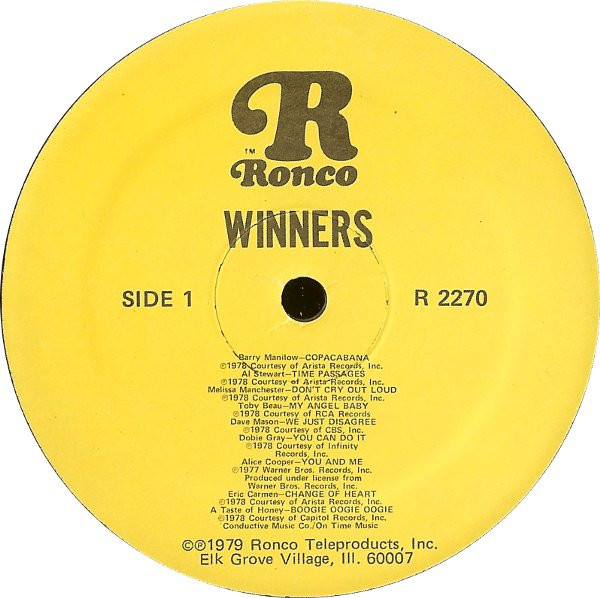 Various - Winners [Vinyl] | Ronco (R 2270) - 3