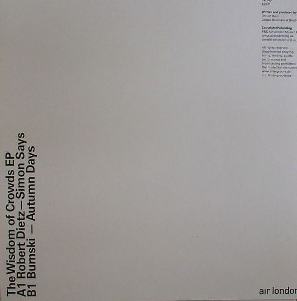 Robert Dietz , Burnski - The Wisdom Of Crowds EP | Air London (AL001) - main