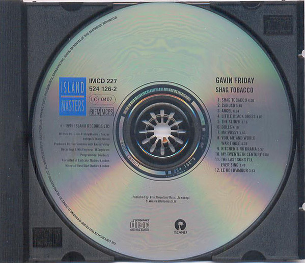 Gavin Friday - Shag Tobacco | Island Masters (IMCD 227) - 3