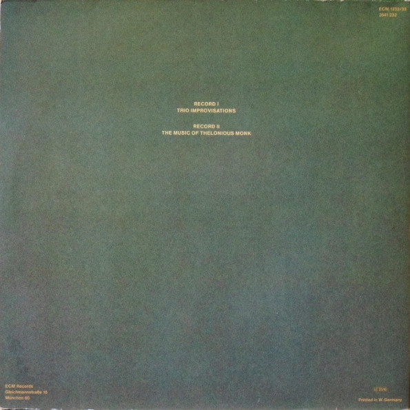 Chick Corea , Miroslav Vitous , Roy Haynes - Trio Music | ECM Records (ECM 1232/33) - 3