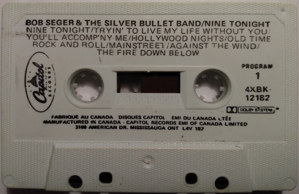 Bob Seger And The Silver Bullet Band - Nine Tonight [Cassette] | Capitol Records (4XBK-12182) - 3