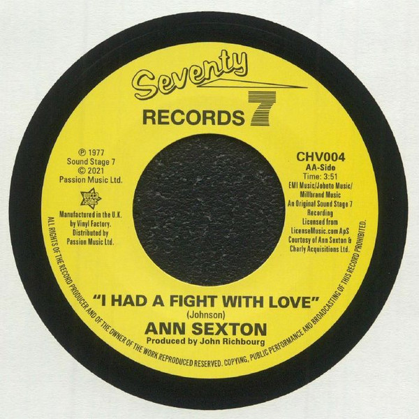 Ann Sexton And The Masters Of Soul / Ann Sexton - You've Been Gone Too Long / I Had A Fight With Love | Outta Sight (CHV004) - 2 Ann Sexton And The Masters Of Soul / Ann Sexton - You've Been Gone Too Long / I Had A Fight With Love | Outta Sight (CHV004) - 2