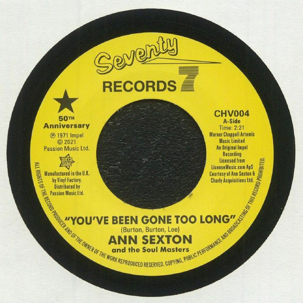 Ann Sexton And The Masters Of Soul / Ann Sexton - You've Been Gone Too Long / I Had A Fight With Love | Outta Sight (CHV004) - main Ann Sexton And The Masters Of Soul / Ann Sexton - You've Been Gone Too Long / I Had A Fight With Love | Outta Sight (CHV004) - main