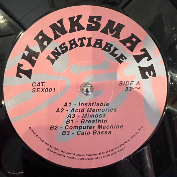 Thanksmate - Insatiable | Soul Express Records (SEX001) - 2 Thanksmate - Insatiable | Soul Express Records (SEX001) - 2