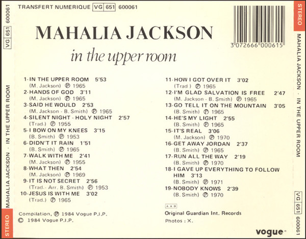 Mahalia Jackson - In The Upper Room | Vogue (600061) - 3 Mahalia Jackson - In The Upper Room | Vogue (600061) - 3