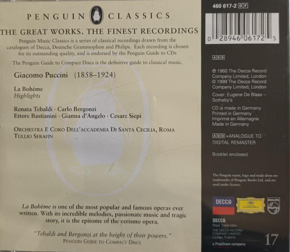 Giacomo Puccini - La Boheme - Highlights | Decca (460 617-2) - 2