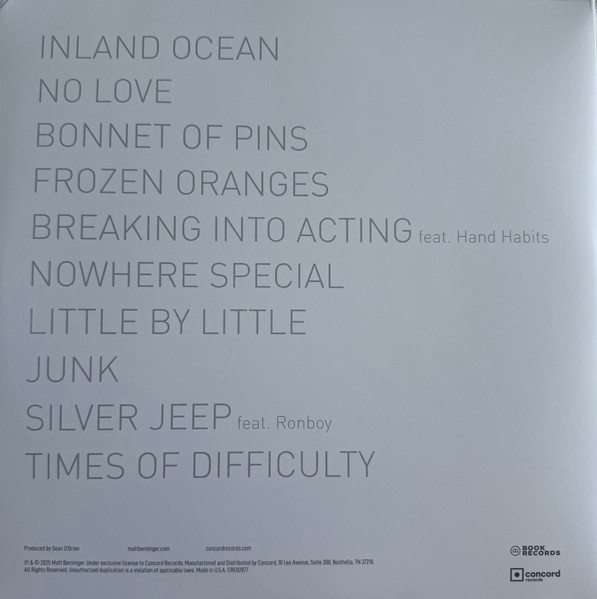 Matt Berninger - Get Sunk | Concord (CRE02877) - 5 Matt Berninger - Get Sunk | Concord (CRE02877) - 5