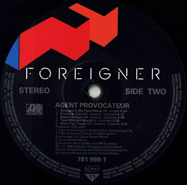 Foreigner - Agent Provocateur | Atlantic (781 999-1) - 3 Foreigner - Agent Provocateur | Atlantic (781 999-1) - 3