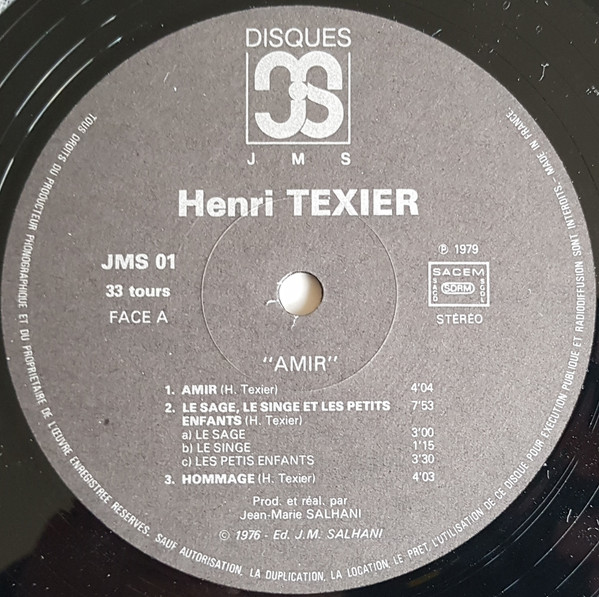 Henri Texier - Amir | Disques JMS (JMS 01) - 3 Henri Texier - Amir | Disques JMS (JMS 01) - 3