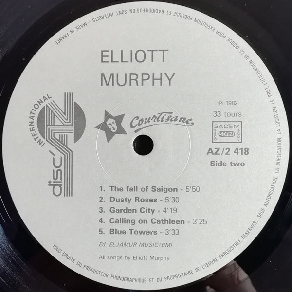 Elliott Murphy - Murph The Surf | Disc' AZ International (AZ/2 418) - 3 Elliott Murphy - Murph The Surf | Disc' AZ International (AZ/2 418) - 3