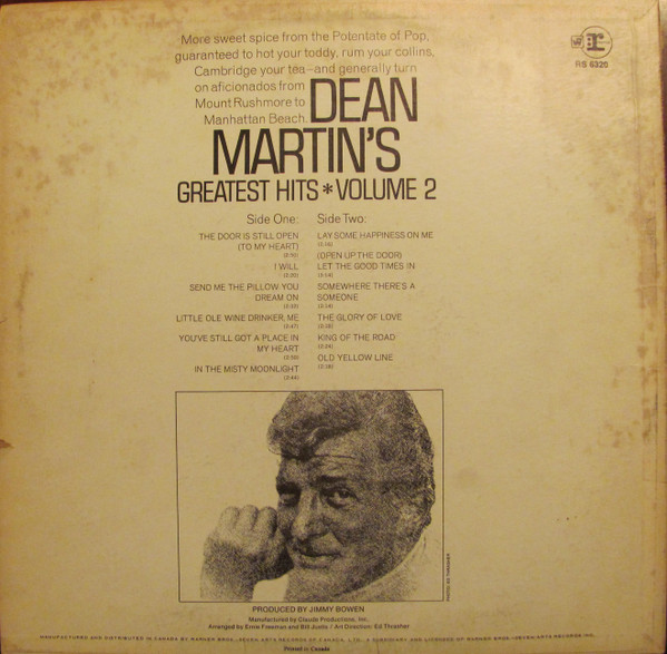 Dean Martin - Dean Martin's Greatest Hits! Volume 2 | Reprise Records (RS 6320) - 2 Dean Martin - Dean Martin's Greatest Hits! Volume 2 | Reprise Records (RS 6320) - 2
