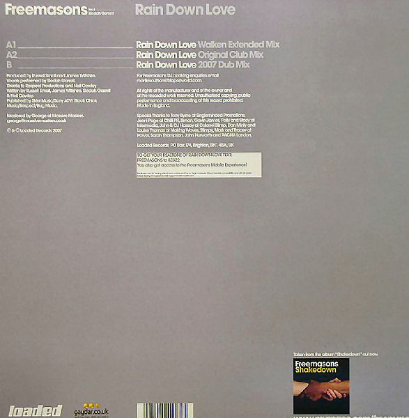 Freemasons Feat. Siedah Garrett - Rain Down Love | Loaded Records (Load116)