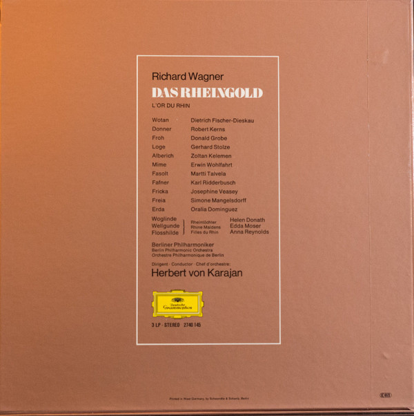 Richard Wagner , Herbert Von Karajan , Berliner Philharmoniker - Das Rheingold | Deutsche Grammophon (2740 145) - 2