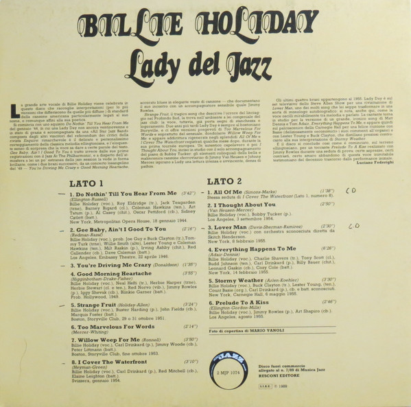 Billie Holiday - Lady Del Jazz | Musica Jazz (2 MJP 1074) - 2 Billie Holiday - Lady Del Jazz | Musica Jazz (2 MJP 1074) - 2