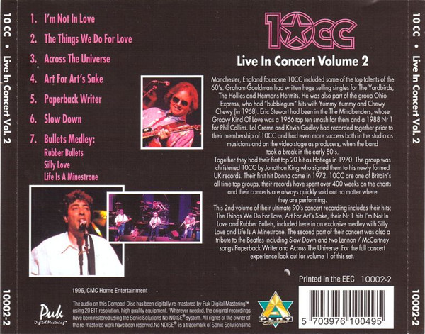10cc - Live In Concert - Volume Two | A Play Collection (10002-2) - 2