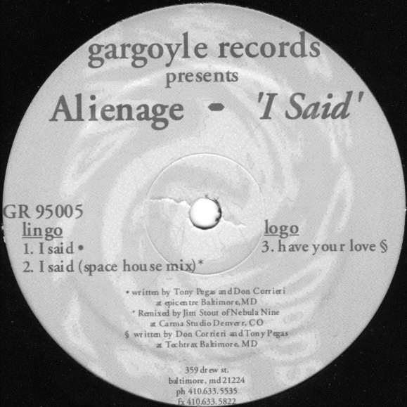 Alienage - I Said | Gargoyle Records (GR95005) Alienage - I Said | Gargoyle Records (GR95005)