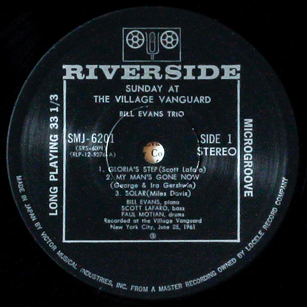 The Bill Evans Trio Featuring Scott LaFaro - Sunday At The Village Vanguard | Riverside Records (SMJ-6201) - 3 The Bill Evans Trio Featuring Scott LaFaro - Sunday At The Village Vanguard | Riverside Records (SMJ-6201) - 3