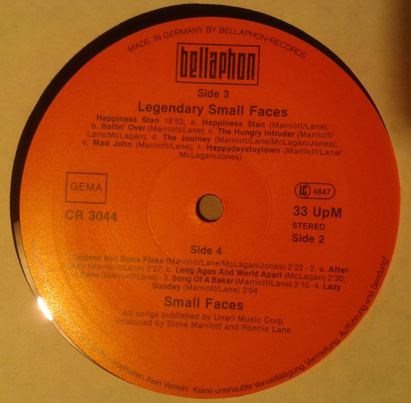 Small Faces - Legendary Small Faces | Bellaphon (CR 3044) - 4