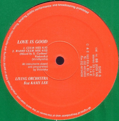 Living Orchestra Feat Kamy Lee - Love Is Good | Bull & Butcher Recordings (BB 2059 MX) - main