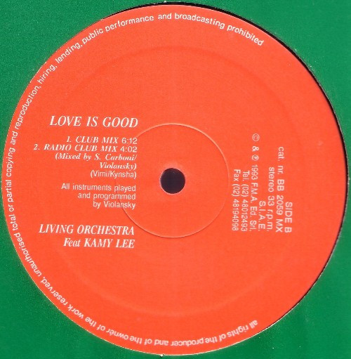 Living Orchestra Feat Kamy Lee - Love Is Good | Bull & Butcher Recordings (BB 2059 MX) - 2