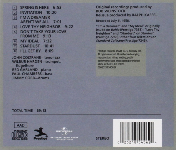 John Coltrane - The Stardust Session | Prestige (00025218545624) - 2