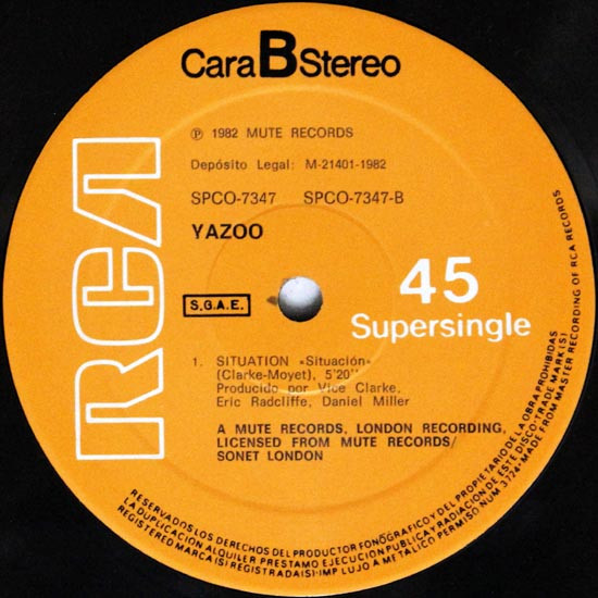 Yazoo - Only You = Sólo Tú | RCA (SPCO-7347) - 4