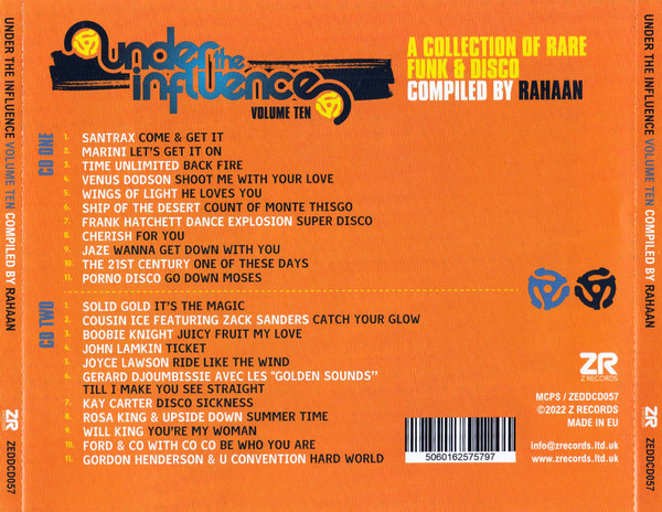 Rahaan - Under The Influence Volume Ten (A Collection Of Rare Funk & Disco) | Z Records (ZEDDCD057) - 2