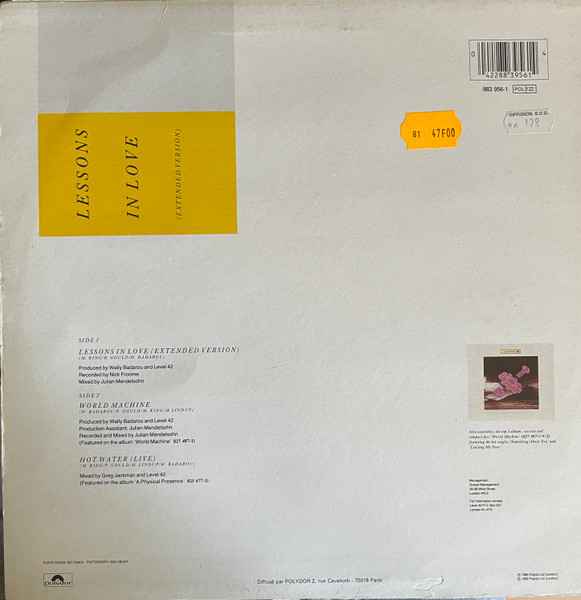 Level 42 - Lessons In Love (Extended Version) | Polydor (883 956-1) - 2