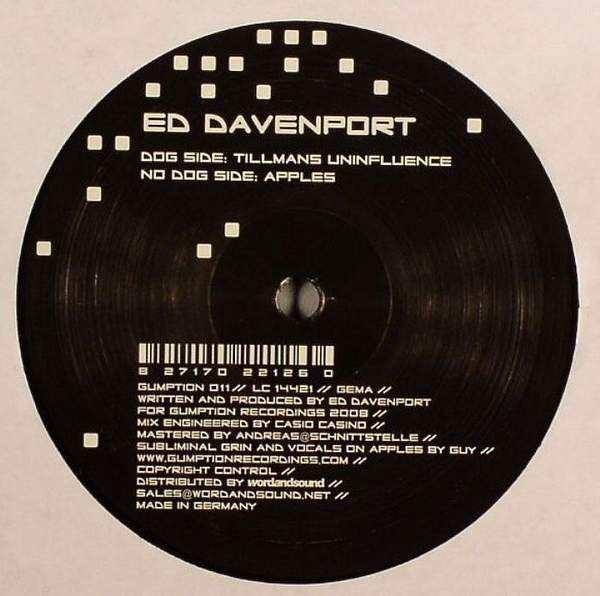 Ed Davenport - Tillmans Uninfluence / Apples | Gumption Recordings (GUMPTION 011)