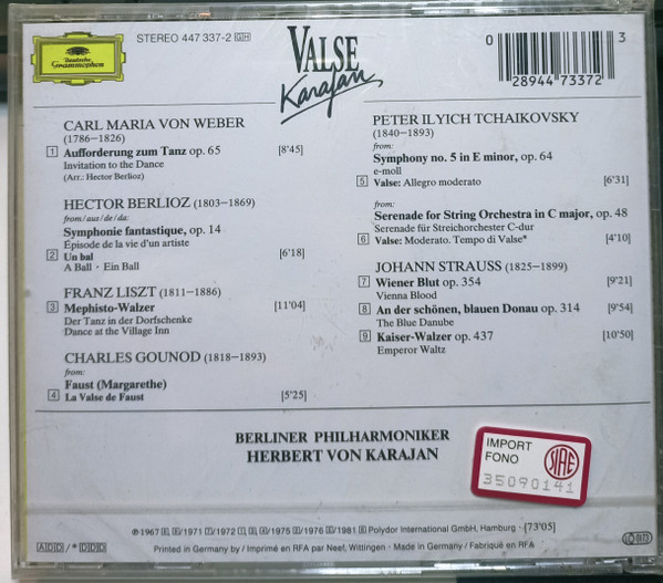 Herbert von Karajan , Berliner Philharmoniker - Valse | Deutsche Grammophon (447 337-2) - 2