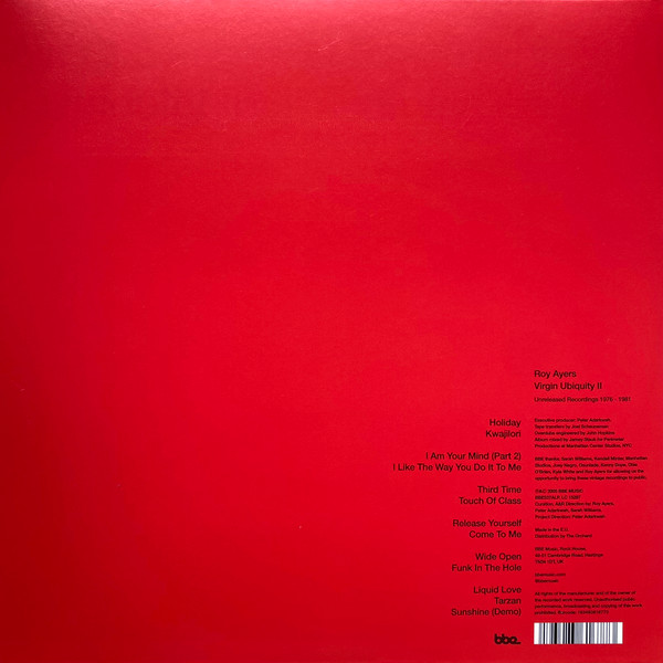 Roy Ayers - Virgin Ubiquity II (Unreleased Recordings 1976-1981) | BBE (BBE537ALP) - 4 Roy Ayers - Virgin Ubiquity II (Unreleased Recordings 1976-1981) | BBE (BBE537ALP) - 4