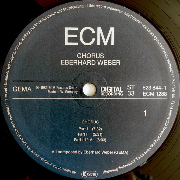 Eberhard Weber - Chorus | ECM Records (ECM 1288) - 3 Eberhard Weber - Chorus | ECM Records (ECM 1288) - 3