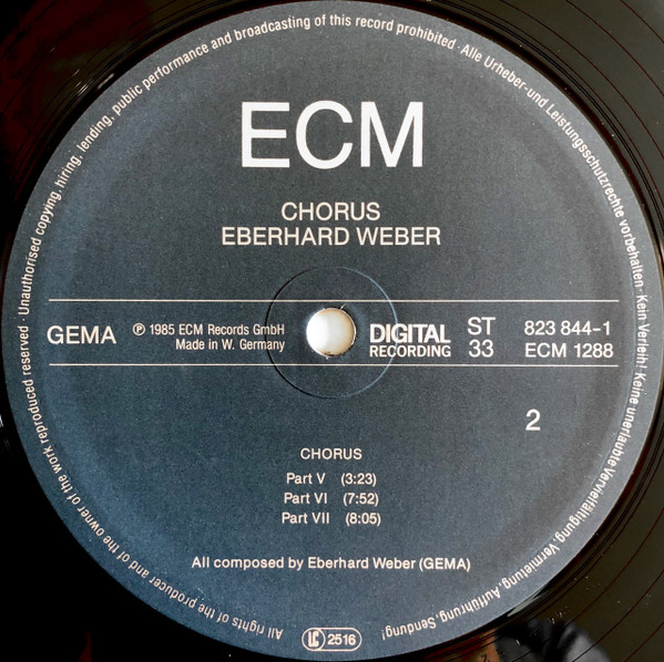 Eberhard Weber - Chorus | ECM Records (ECM 1288) - 4 Eberhard Weber - Chorus | ECM Records (ECM 1288) - 4