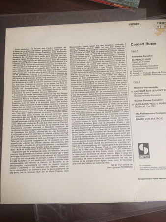 Lovro Von Matacic , Philharmonia Orchestra - Musique Russe | Trianon (TRI 33114) - 2