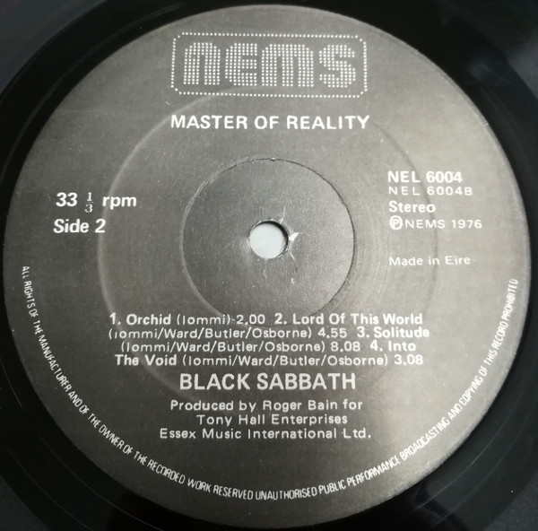 Black Sabbath - Master Of Reality | NEMS (NEL 6004) - 4