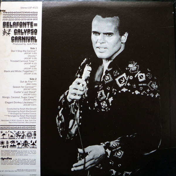 Harry Belafonte - Calypso Carnival | RCA Victor (LSP-4521) - 2