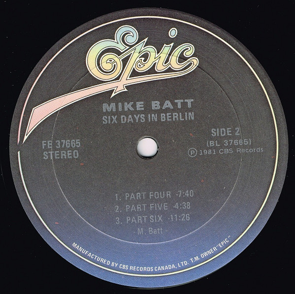 Mike Batt - Six Days In Berlin | Epic (FE 37665) - 4 Mike Batt - Six Days In Berlin | Epic (FE 37665) - 4