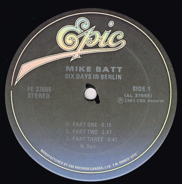 Mike Batt - Six Days In Berlin | Epic (FE 37665) - 3 Mike Batt - Six Days In Berlin | Epic (FE 37665) - 3
