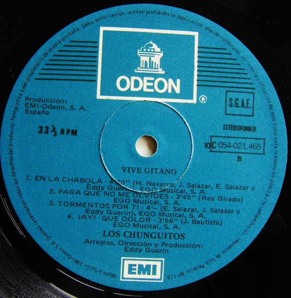 Los Chunguitos - Vive Gitano | Odeon (10C 054-021.465) - 4