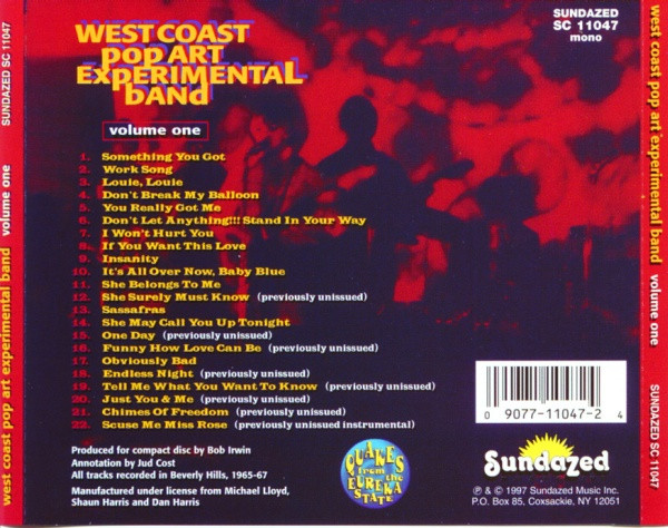 The West Coast Pop Art Experimental Band - Volume One CD | Sundazed Music (SC 11047) - 2 The West Coast Pop Art Experimental Band - Volume One CD | Sundazed Music (SC 11047) - 2