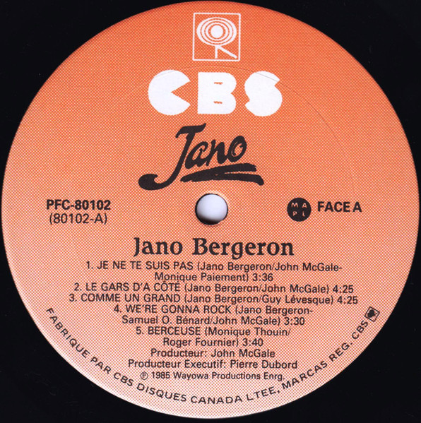 Jano Bergeron - Jano [Vinyl] | CBS (PFC 80102) - 3