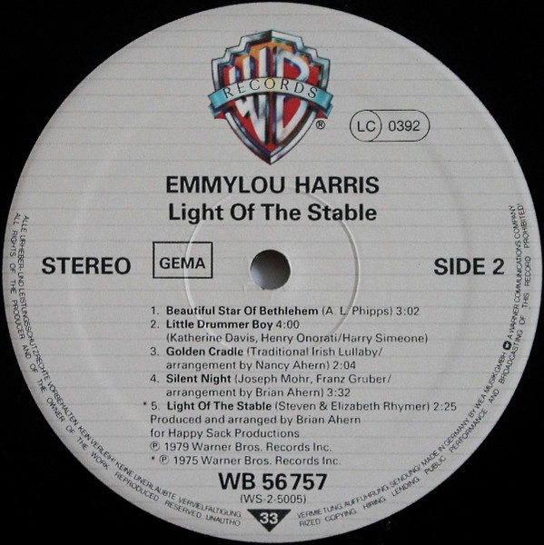 Emmylou Harris - Light Of The Stable (The Christmas Album) | Warner Bros. Records (WB 56 757) - 4 Emmylou Harris - Light Of The Stable (The Christmas Album) | Warner Bros. Records (WB 56 757) - 4