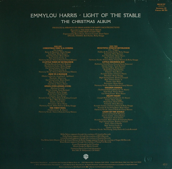 Emmylou Harris - Light Of The Stable (The Christmas Album) | Warner Bros. Records (WB 56 757) - 2 Emmylou Harris - Light Of The Stable (The Christmas Album) | Warner Bros. Records (WB 56 757) - 2